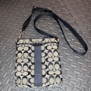 Black and grey coach cross body purse